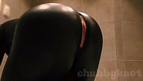 Chubby Catsuit Slut Fingers Horny Ass Outdoor Solo