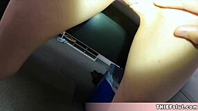 Minxx Marley caught shoplifting gets tiny pussy wrecked by burglar in shop