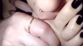 Polish Lesbian Self-Worships Feet with Black Nail Polish