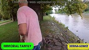 Duck feeding flips to curvy brunette sucking muscular Dean's monster cock cream