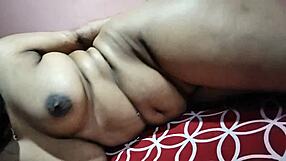 indian teacher gets lovely cumshot on saggy tits