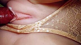 double stuffing this shaved fuck doll pussy up close... i blew quick