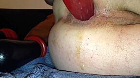 beer bottle dildo stretches tight asshole for wild anal toy fuck