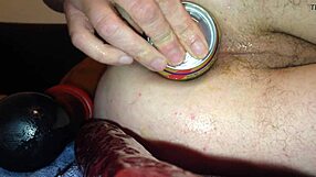 beer bottle dildo stretches tight asshole for wild anal toy fuck