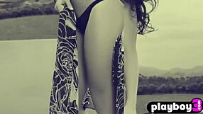 Petite Natural Babe Strips Naked Outdoor Lingerie Tease