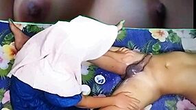 Indonesian Adik Ipar Massages and Handjobs Arab Hubby's Cock to Cumshot