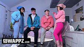 yo swap stepsisters in snowstorm and pound 'em hard with your friend