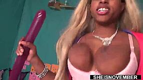 Extreme Fart Play Raunchy Black Babe MsNovember Curvy Naked Ass Boobs