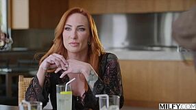 cock-hungry redhead milf sophia locke spit-roasted between two massive bbcs licking balls