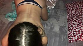 damn white slut neighbor gags on big black cock then takes facial from the dude