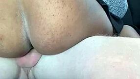 Cheating ebony wife bends for white cock in car