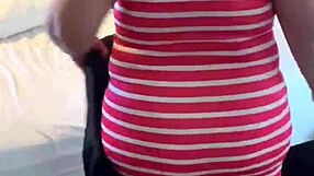 Petite girl teases visible panty lines seductively in close-up