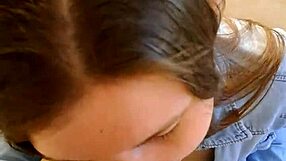 Stuck in Wardrobe, Skinny Neighbor Gives Monster Blowjob