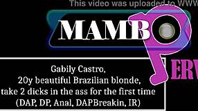 Gabily Castro 20Y Beautiful Brazilian Blonde Takes 2 Monster BBCs in Ass for First DAP DP