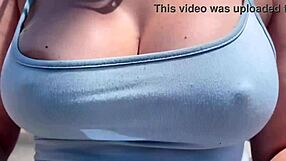 artemisia walks outdoors braless horny