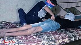 Indian desi step sister caught bathing leads to wild roommate sex video