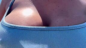 artemisia walks outdoors braless horny