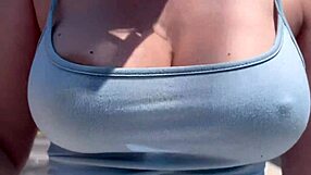 artemisia walks outdoors braless horny