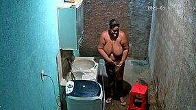 stepmom shaves pussy while stepson spies hidden cam