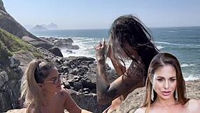 Confession: un homme éjacule sur la plage avec lesbienne