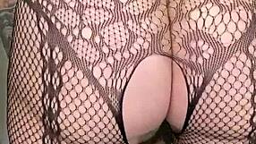 I love taking this huge black cock dildo in fishnets till I finish with my mouth