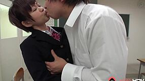 Short-haired Japanese stepsister Kaho Miyazaki sucks cock uncensored