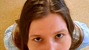 Stuck in Wardrobe, Skinny Neighbor Gives Monster Blowjob