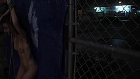 Anal slut Anya's bound gangbang gets rough in public outdoor hookup!