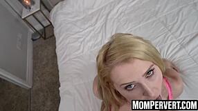 hey, check out this milf alix lynx slurping stepson's huge cock pov!