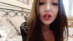 Italian Mistress Humiliates with Pantyhose Ass Worship Domination