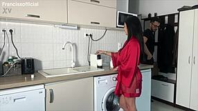 Wife Drains Husband's Balls After Long Day At Work In Lingerie