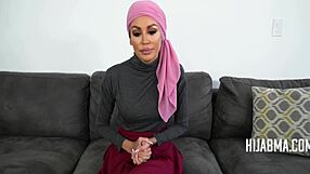 arab milf therapist removes hijab for tommy wood's cowgirl doggy blowjob pounding