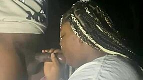 Sexy Ebony BBW Sucks Cock Fucked Forest