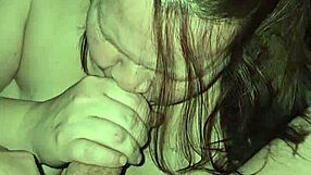 Milf pounds pussy hard then gulps down cum