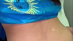 arabic slut bent over wall by friend's husband, his cock stuffs her fat ass twice hard