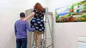 Stepson Helps Stepmom Then Pounds Her Fat Ass and Big Tits