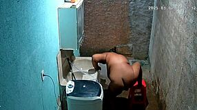 stepmom shaves pussy while stepson spies hidden cam