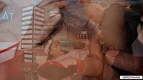 ember fiera's diner ass pounded bareback by customer outdoors