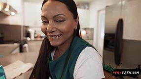 having sneaky sex with that hot latina maid busted by coworker