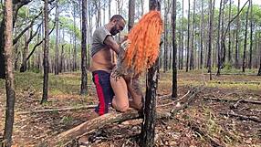 Sexy latina teen ruiva flashes ass on trail then fucks outdoors