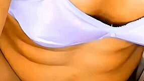 small cock ebony shemale bends over and rides hard at home!