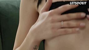 Naughty Girlfriend Cums Hard on Lover's Monster Cock