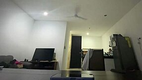 Naughty submissive latina teen spanks big natural tits for stepbro