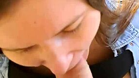 Stuck in Wardrobe, Skinny Neighbor Gives Monster Blowjob