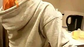 Hey, watch her grind and shake that ass perreando right in the kitchen