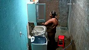 stepmom shaves pussy while stepson spies hidden cam