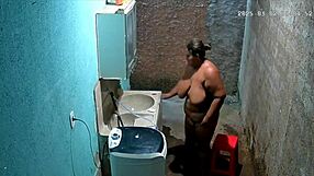 stepmom shaves pussy while stepson spies hidden cam