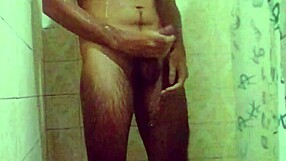 Two Cumshots Drip Down Hands During Steamy Shower Masturbation