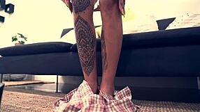 Tattooed cassidy luxe feels crazy ecstasy riding vince's huge cock cowgirl