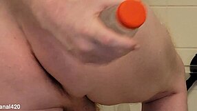 shove that water bottle and dildos deep in my ass now